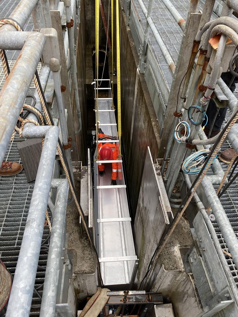 Tight access trough installation