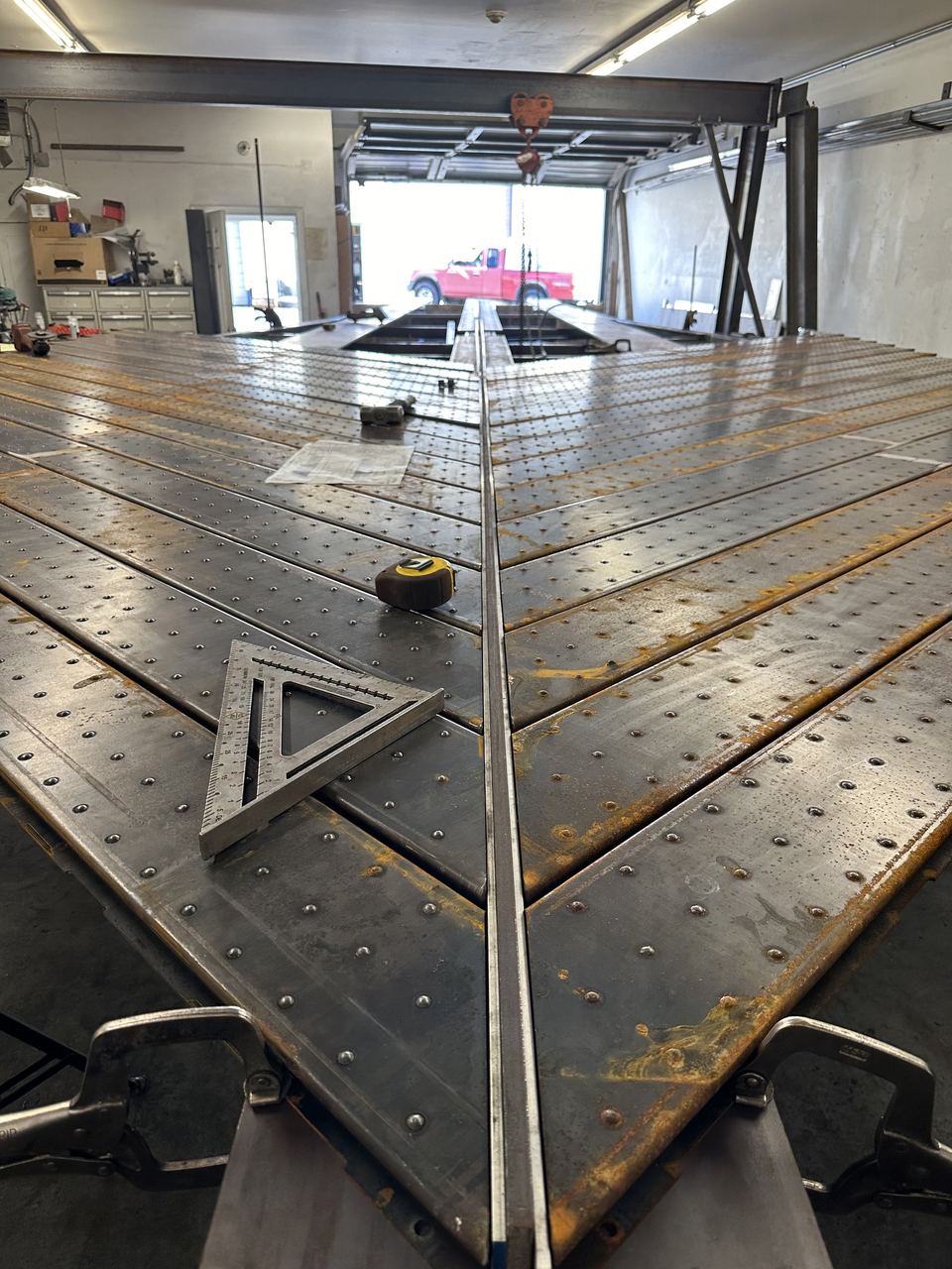 Precision steel fabrication in shop